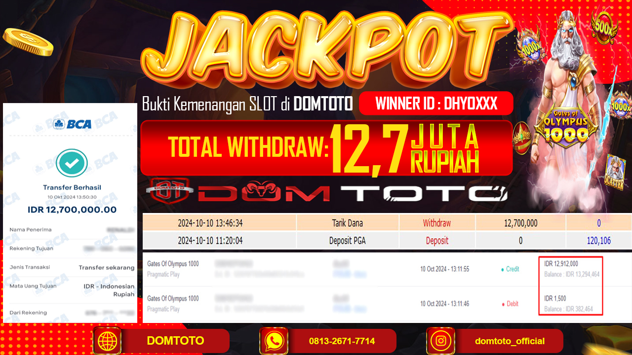 JACKPOT SLOT GATE OF OLYMPUS1000 10 OKTOBER 2024